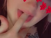 Egirl teases by sucking on her finger