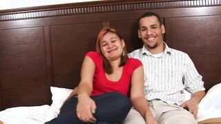 Natural American couple at their first amateur casting