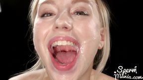 Blonde Kira Thorn's Cummy Group Handjob - Kira thorn Cum on Face