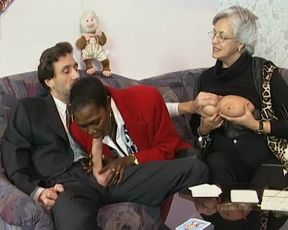 Ebony slut and german matures getting fucked in orgy