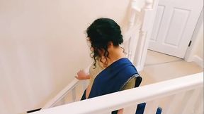 Desi young bhabhi strips from saree to please you Christmas present POV Indian