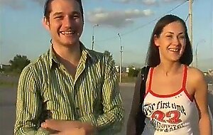 Pick up brunette and fuck public