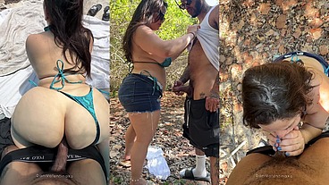 Sneaky Beach Hookup with THICK Latina