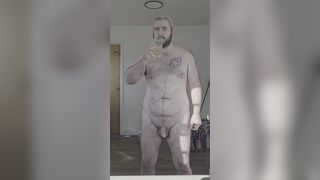 Peeing in a glass and gulping it like a excellent pup