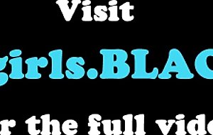 Hugetits ebony bends over and tugs her dong