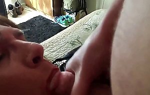 Crossdressing friend swallows my cum