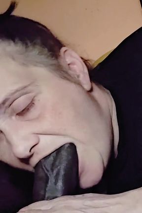 Big Black Cock Gets Slurped on by Lonely Step Mom She Gives Amazing Gumjobs