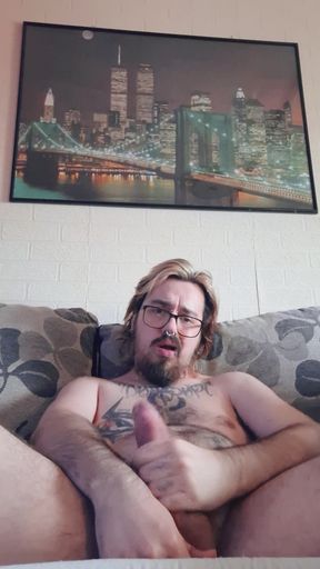 Sniffing my pits and tasting my feet while stroking my hairy dick