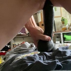 Taking that big dildo deep