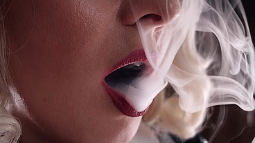 Smoking Fetish Video - Sexy PVC Maid close up of smoking Mistress ART (Arya Grander)